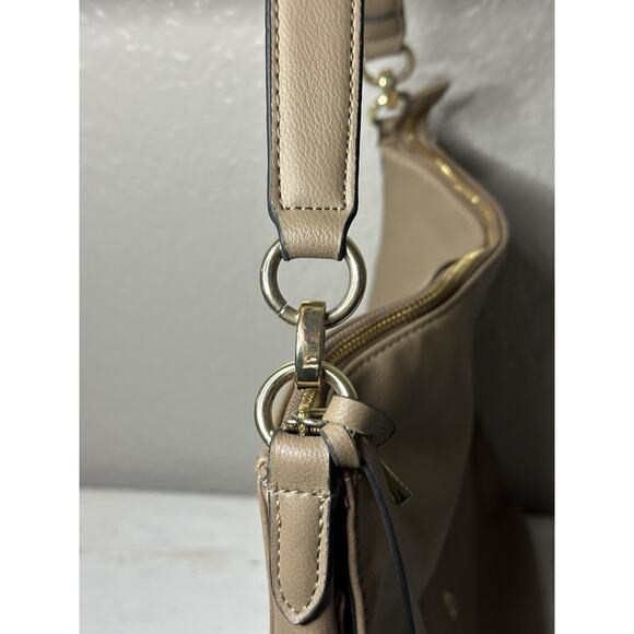 London Fog Collection Camel Brown Shoulder Handbag Purse Soft Faux Leather - Picture 4 of 16